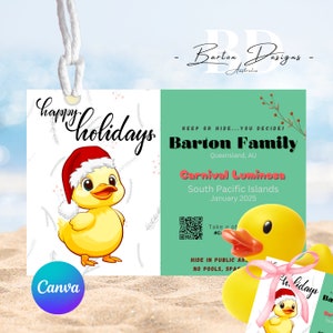 Bearbeitbare Enten-Tag-Vorlage | Fröhliche Feiertage | Frohe Weihnachten Xmas | Cruise Etikett | #cruisingducks