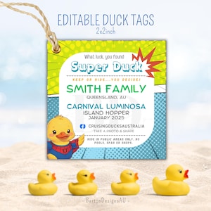 Super Ente Cruising Tags | Druckbare Cruise Duck Etiketten | Digitaler Download | Kreuzfahrtschiff Spiel | DIY Entenjagd | Sofort Download