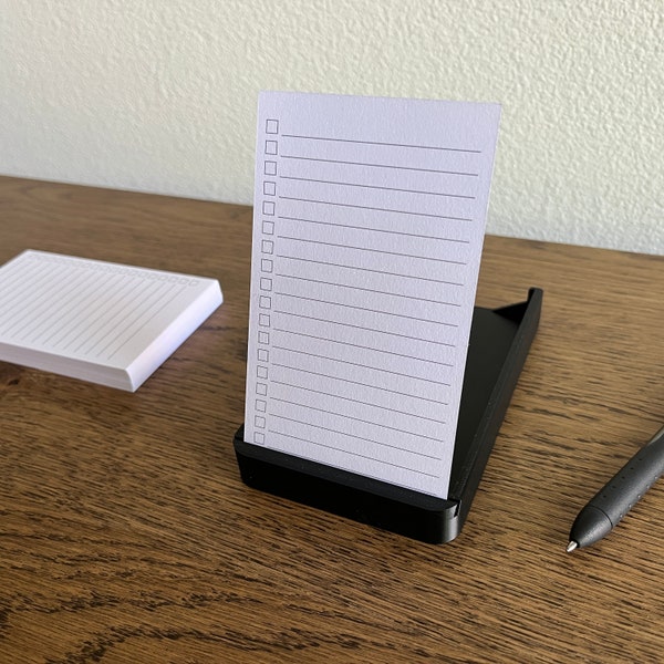 3D Printed Analog Note Pad Index Cards Holder 3x5 Starter Kit Includes 50 Cards Minimalist To Do List Organizer Desk Accessory