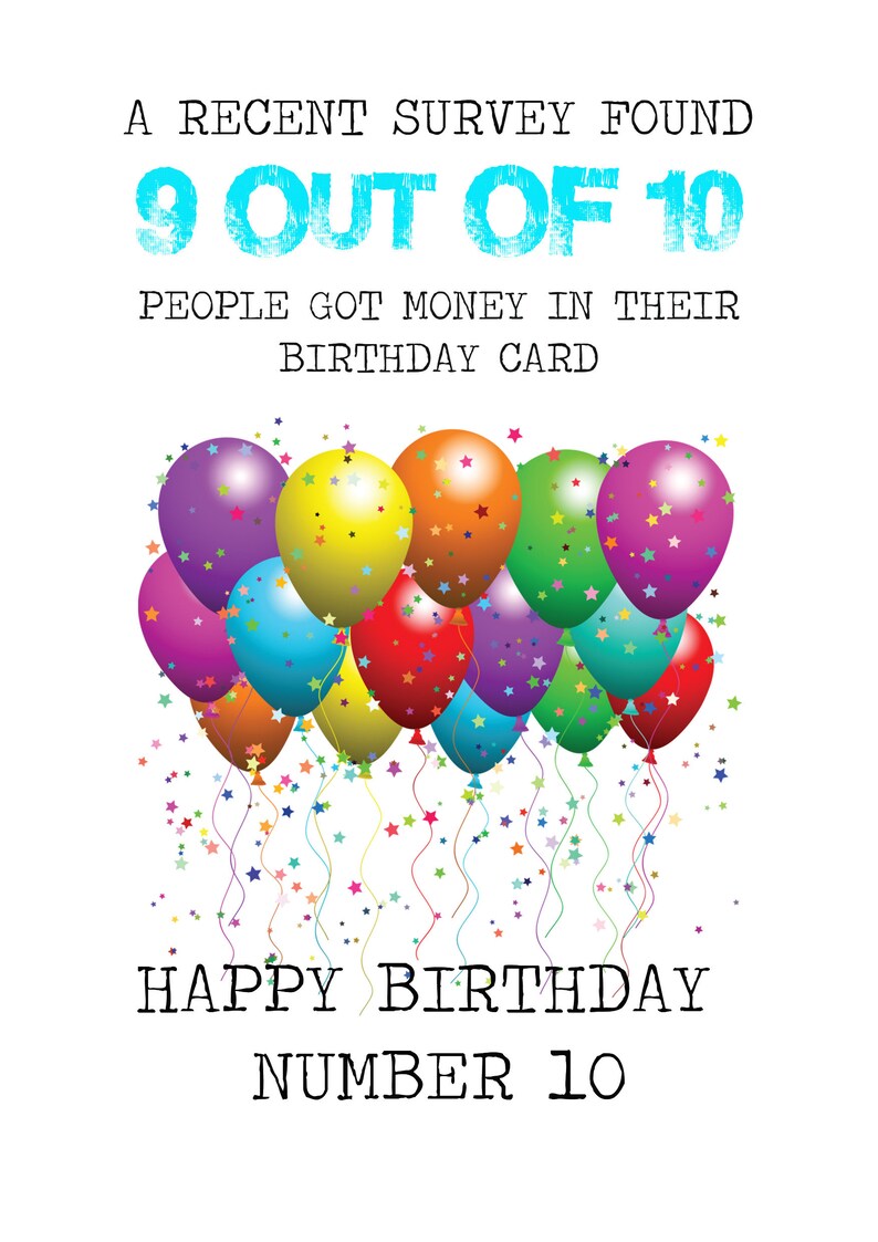 Happy Birthday Number 10 Greeting Card