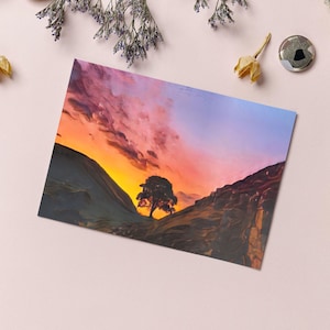 Sycamore Gap Tree Sunset Muralha de Adriano Cartão de felicitações de Northumberland