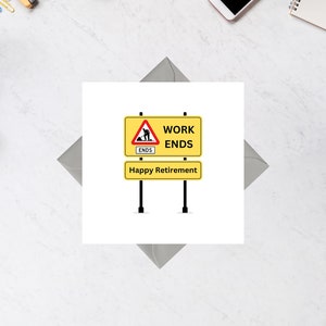 Le travail se termine ici Carte de voeux drôle de place de la retraite