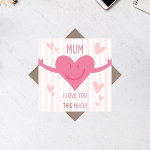 Mama, dit is hoeveel ik van je hou Sentimentele vierkante wenskaart