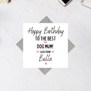 Gelukkige verjaardag aan de beste hond mama / papa gepersonaliseerde sentimentele vierkante wenskaart