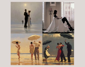 Pack of 4 Jack Vettriano Greeting Cards