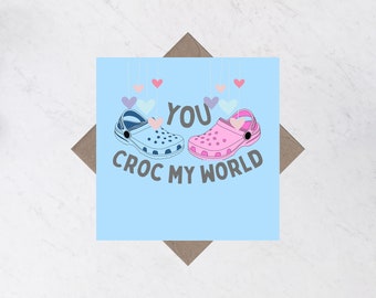 Tarjeta de felicitación cuadrada, divertida y sentimental, "Eres mi cocodrilo".