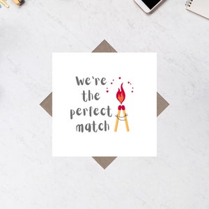 Somos la tarjeta de felicitación de aniversario de cumpleaños de Perfect Match Square