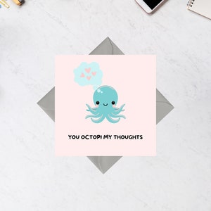 Tú Pulpo Mis Pensamientos Sentimental Square Tarjetas de felicitación