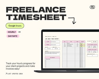 Cronometrador básico para Google Sheets/Plantilla de hoja de horas para autónomos y trabajadores subcontratados