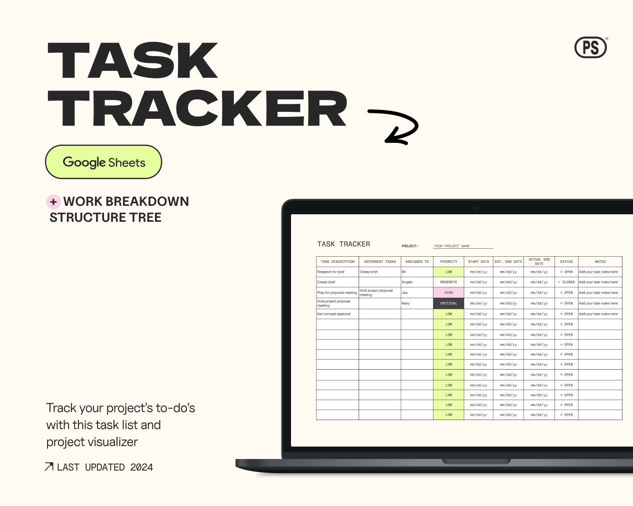 Task Tracker Template Google Sheets | Action Plan Spreadsheet for ...