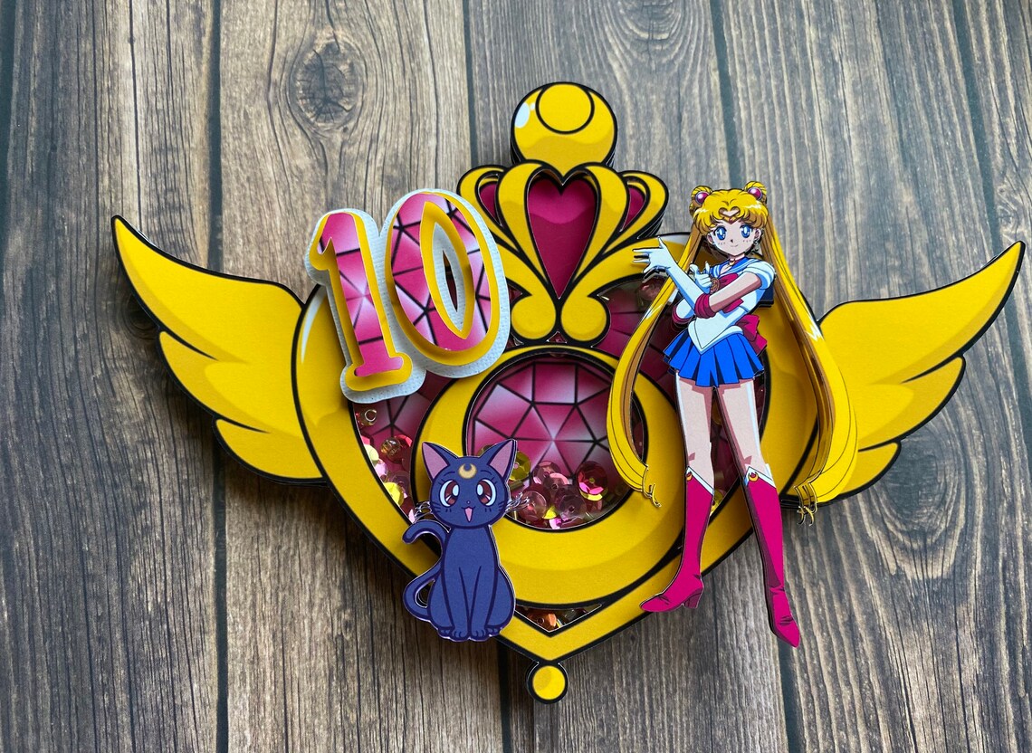 Sailor Moon Light up and Shaker Cake Topper - Etsy