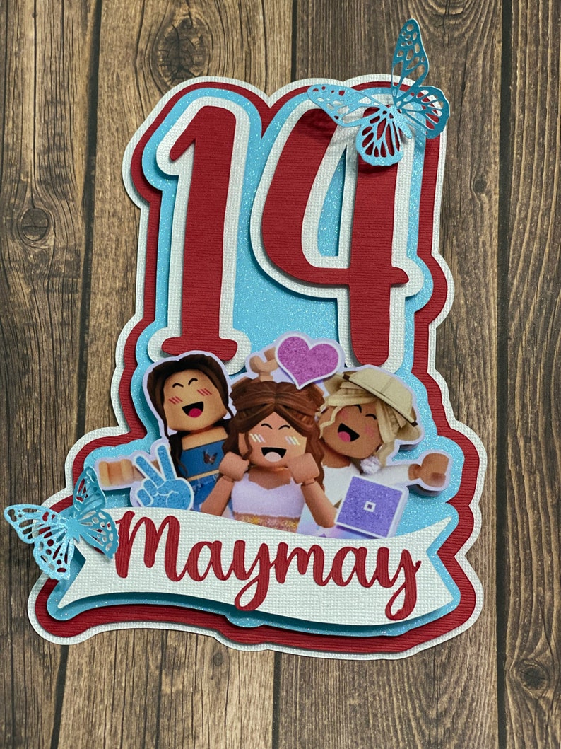 Roblox Inspired Cake Topper Etsy