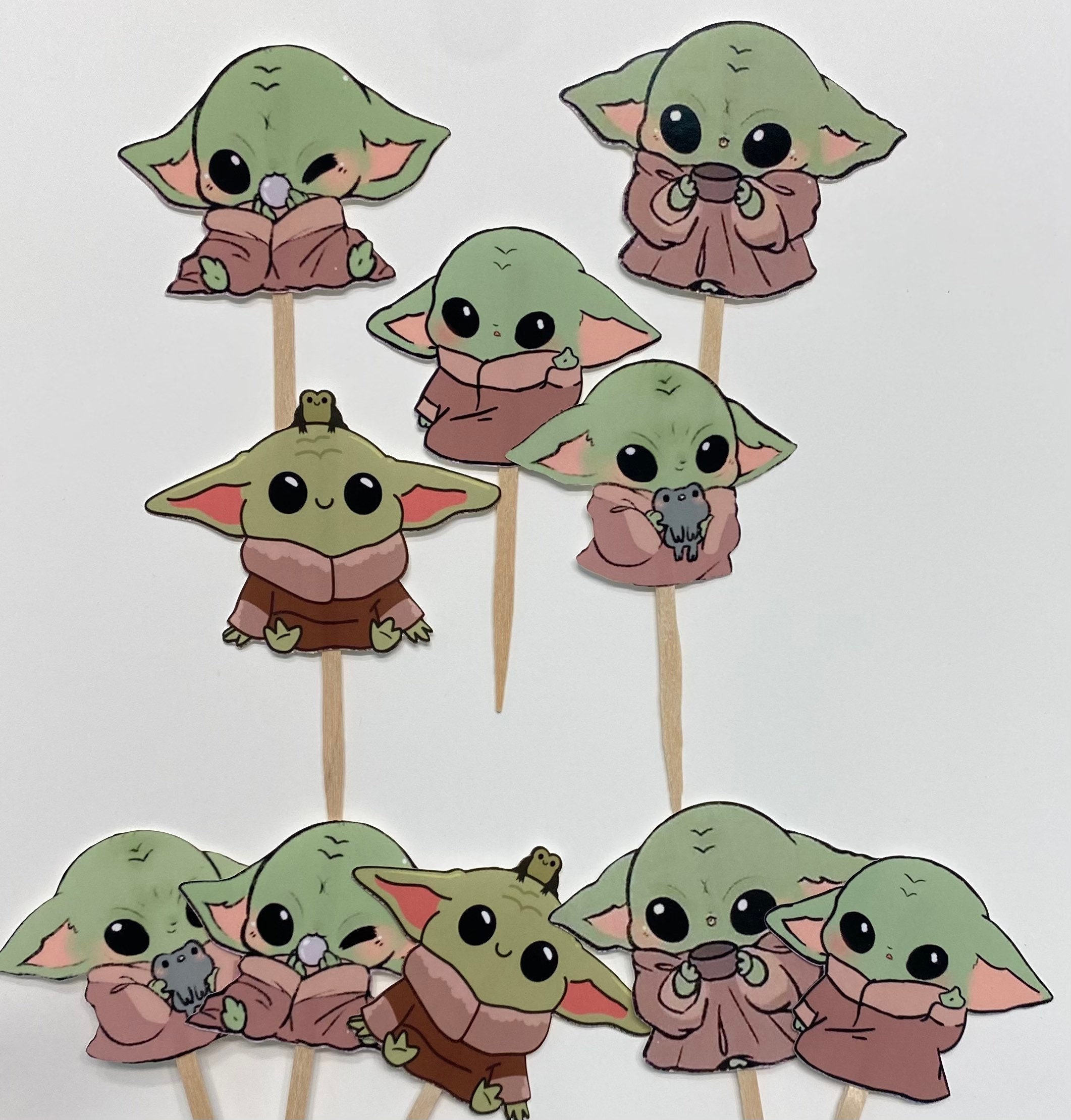 Lindo bebé Yoda cupcake toppers 10ct Etsy