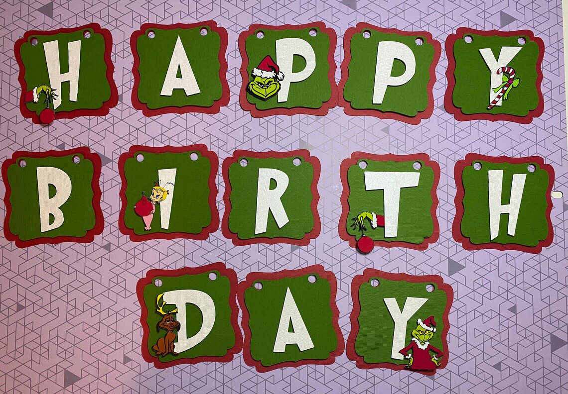 Grinch Birthday Banner - Etsy