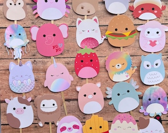 Squish-mallow inspired cupcake toppers