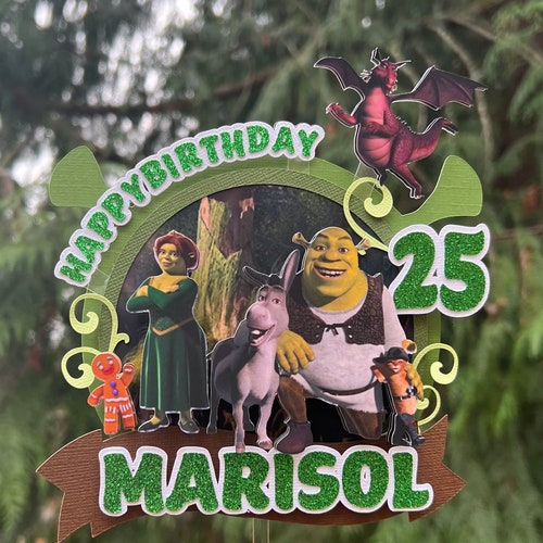 Printable Shrek Photo Props Party Printable Shrek Cake - Etsy