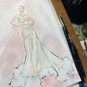Original Artwork, Hand-Painted Fashion Wall Art, Fashion Illustration, Watercolour Fashion, Fashion Home Decor