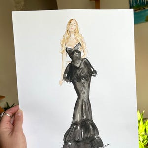 Opere d'arte di moda originali, quadri di moda dipinti a mano, dipinti ad acquerello, illustrazioni di moda, moda ad acquerello, decorazioni per la casa alla moda