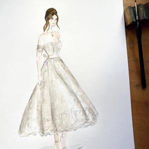 Hand Painted Cocktail Fashion Illustration, Custom Fashion Illustration Portrait, Personalised Fashion Art, Hand Painted Illustration