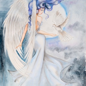 Angel Art Print, Angel Artwork, Angel Print of a Painting