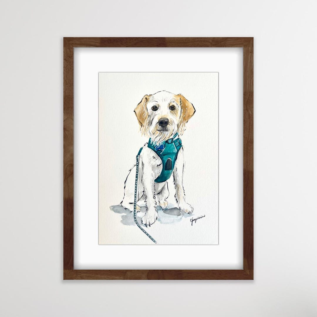 Hand Painted Watercolor Pet Portrait: Custom Dog or Cat Memorial Art - Etsy