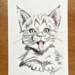 Mini Custom Watercolor Cat Portrait | Watercolor Pet Portrait | Cat portrait | Custom Pet Portrait