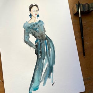 Fashion Wall Art, Original Artwork, Fashion Lover Gift Wall Decor, Hand-Painted Fashion Wall Art, Fashion Illustration, Watercolour Artwork
