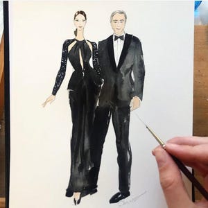 Christmas Gift for Couple, Custom Watercolor Portrait from Photo, Personalized Gift, Anniversary Gift, Couples Portrait, Christmas Gift