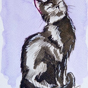 Cat Watercolor Print | Cat Sketch Print | Cat Artwork | Cat Drawing  | Animal Art Print | Cat Art | Cat Prints Wall Art | Wall