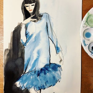 Custom Fashion Portrait | Hand Painted Fashion Illustration, Custom Fashion Illustration, Personalised Fashion Art | Fashion Girl