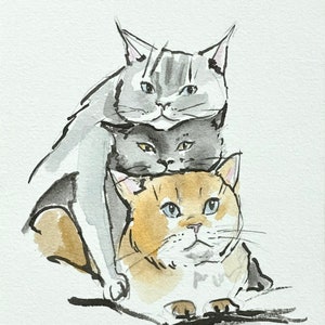 Cat Watercolor Print | Cat Sketch Print | Cat Artwork | Cat Drawing  | Animal Art Print | Cat Art | Cat Prints Wall Art | Wall Decor Nursery