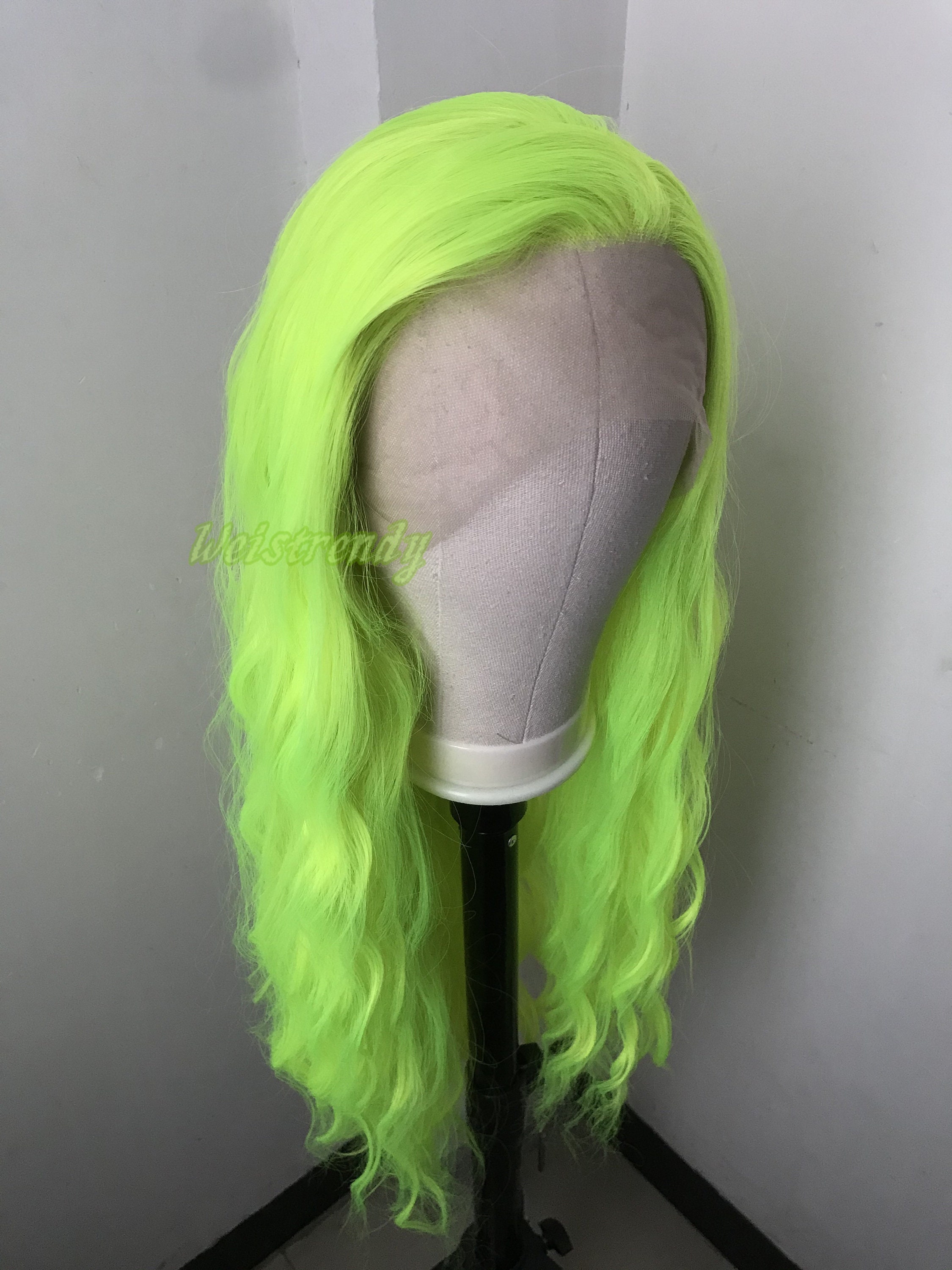UV Yellow Long Waves Hair Wigs Synthetic Swiss Lace Closure - Etsy