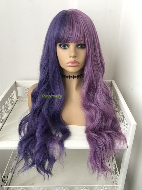 Half and Half Mixed Purple Blue Lavender Platinum Blonde - Etsy Half and Half Mixed Purple Blue Lavender Platinum Blonde - Etsy
