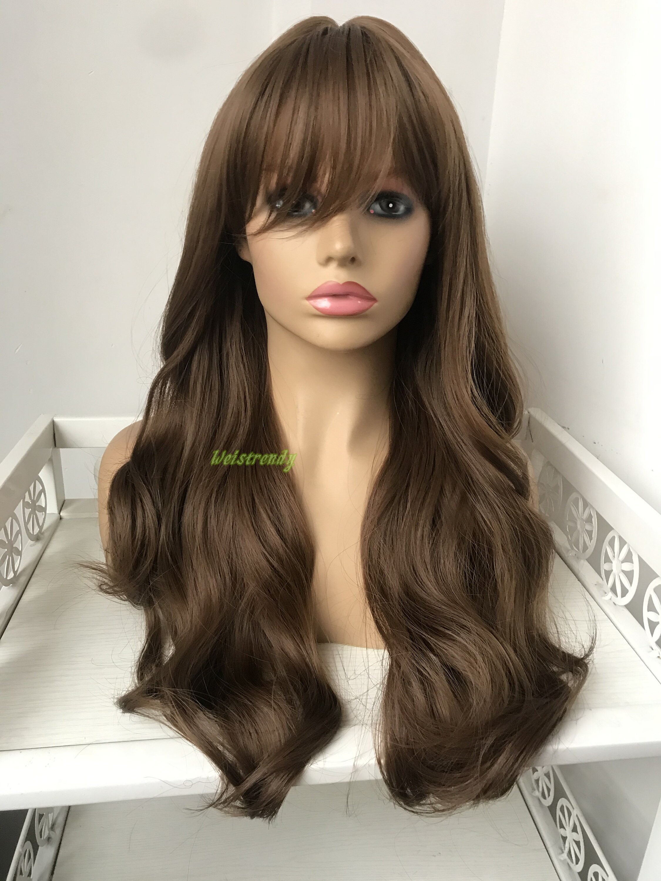 brown bangs wig