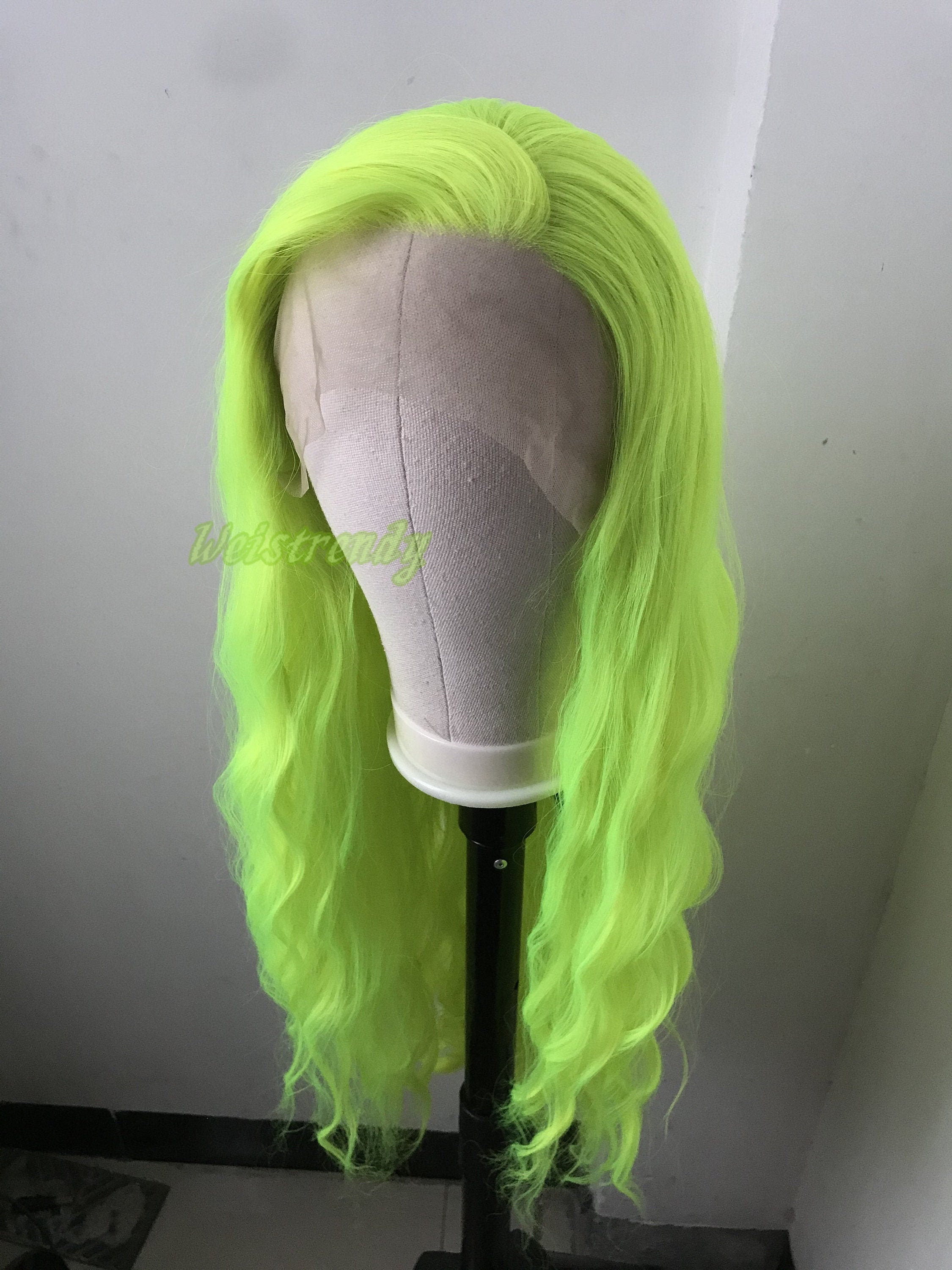 UV Yellow Long Waves Hair Wigs Synthetic Swiss Lace Closure - Etsy