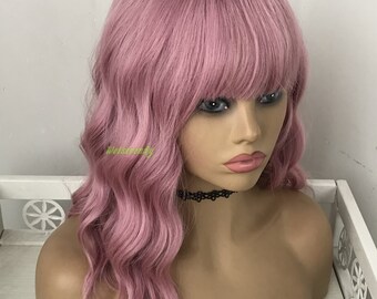 pink wig etsy