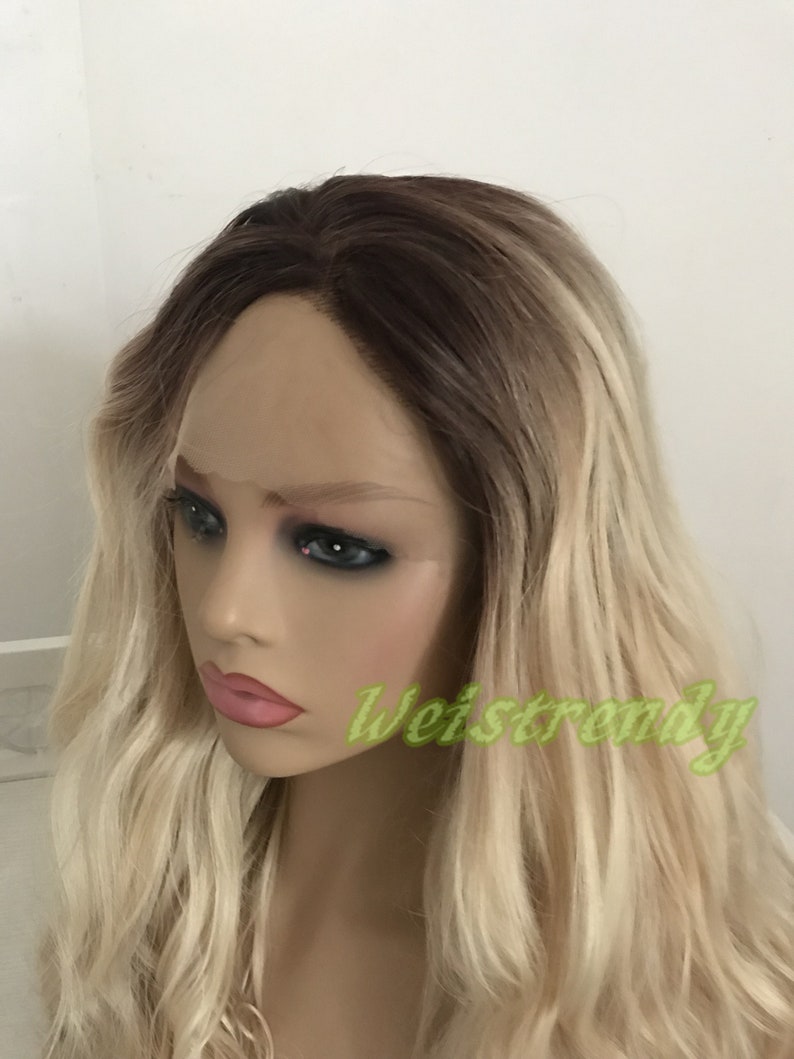 Realistic Ombre Blonde Long Wave Hair Wig Premium ...