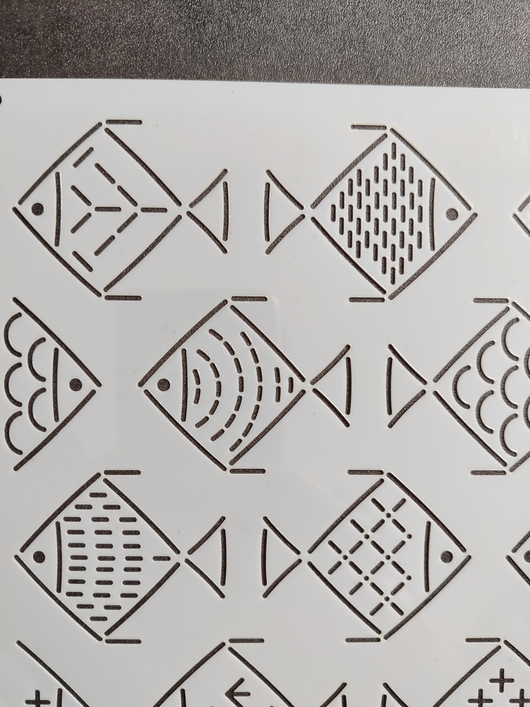Mini Fish Pattern Sashiko Stencil With Small Fish Pattern for Hand Quilting and ...