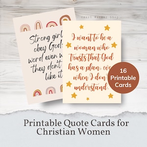 Cartões inspiradores para impressão para mulheres cristãs | Download instantâneo em PDF | Cartões de Escritura | Cartões de Afirmação Cristã | Ministério Feminino