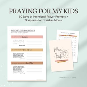 Diario de oración de 60 días para madres cristianas / Devocional para padres basados en la fe / Diario digital imprimible