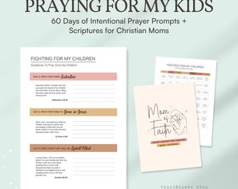 60-Day Prayer Journal for Christian Moms | Faith-Based Parenting Devotional | Digital Printable Journal