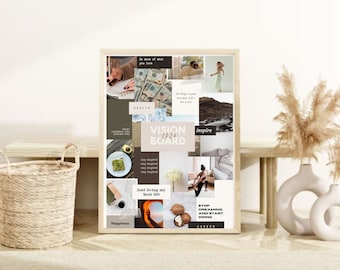 Vision Board Kit and Mapping Workbook, Manifestation Kit for Law of Attraction, Vision Board Ideas, Goal Setting Digital Vision Board