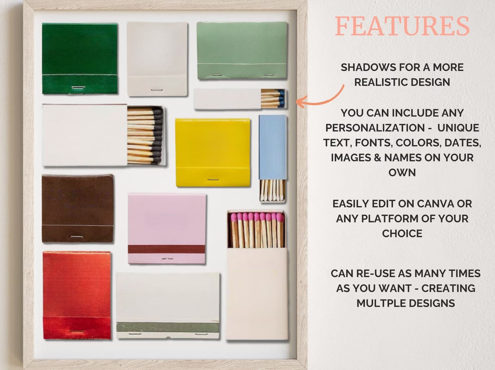 BLANK MATCHBOOK Template Digital Download Custom Matches BLANK MATCHBOOK Template Digital Download Custom Matches