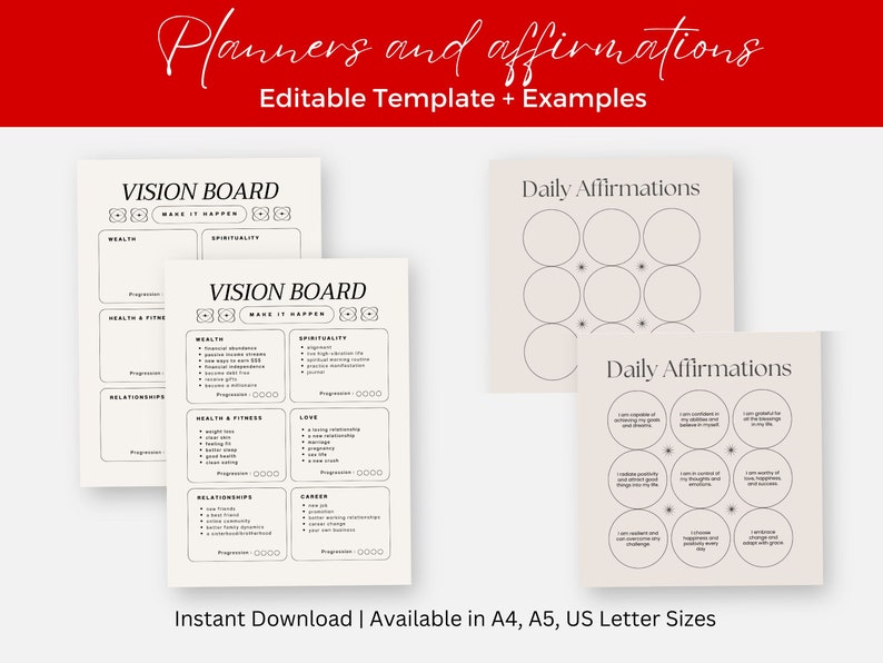Vision Mapping Journal.pdf Vision Board Kit and Mapping Workbook, Manifestation Kit for Law of ...
