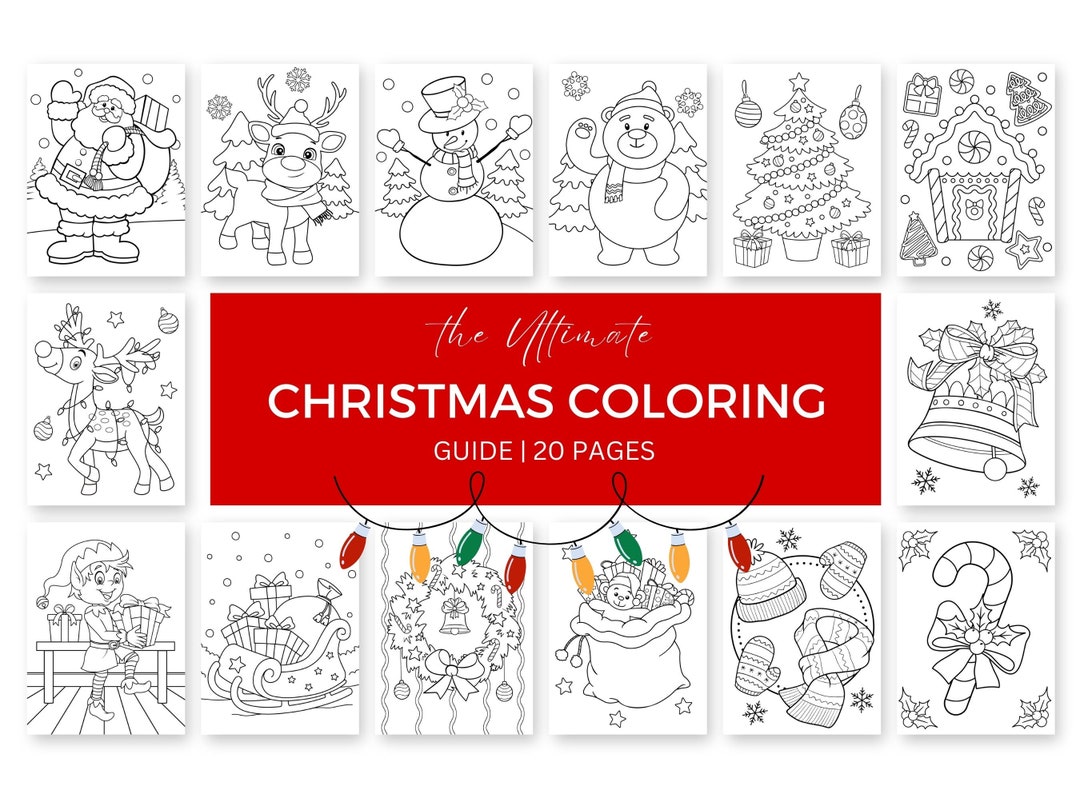 20 Christmas Coloring Pages, Christmas Printables, Christmas Games