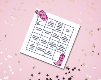 Modern Bachelorette Bingo Game, Hen Party Game, Dirty Bingo, Birthday Bingo Cards, Hen Do Bingo Bachelorette Game