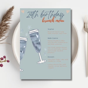 Marine Orange Junggesellinnenparty Menü Vorlage, Mädchen-Geburtstags-Party-Menü, Bachelorette Wochenende einladen, letztes Rodeo, Geburtstag einladen