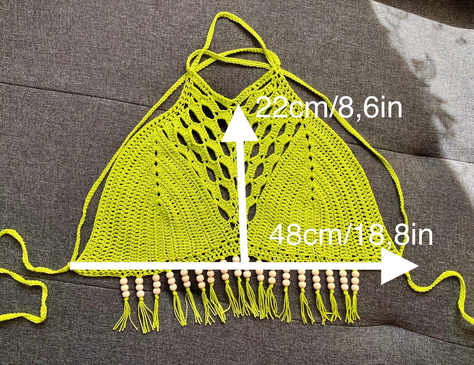 Bright Lime Green Crochet Crop Top/ Crochet Bralette/ Fringe Etsy