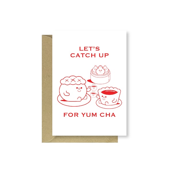 Catching up friendship card / Hong Kong food / yum cha greeting card