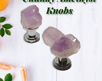 Chunky Amethyst Drawer Knobs